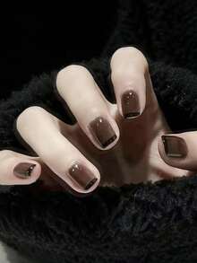 Nâng cấp ngay lập tức vẻ ngoài của bạn với 24 chiếc Bộ móng tay giả hình vuông ngắn kiểu Pháp - Nhiều màu - Xem 7