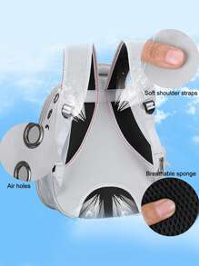 1入组灰色透氣寵物手提袋，適用於貓和狗，適用於戶外 - 灰色 - 查看 2