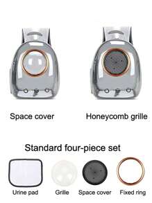 1入组灰色透氣寵物手提袋，適用於貓和狗，適用於戶外 - 灰色 - 查看 5