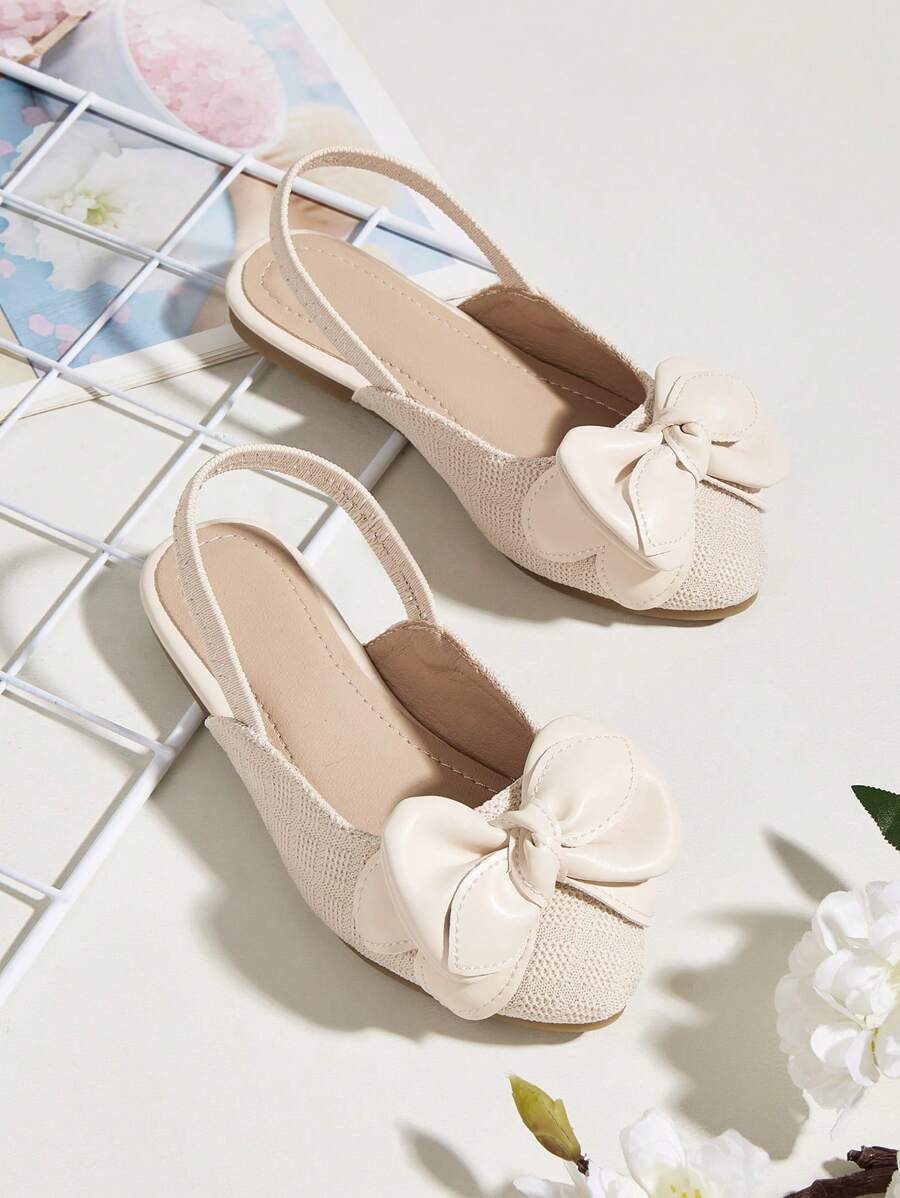 Giày Mary Janes quai ngang màu be cho trẻ em, có nơ trang trí, thích hợp cho sinh hoạt hàng ngày. - Màu be - Xem 1