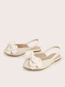 Giày Mary Janes quai ngang màu be cho trẻ em, có nơ trang trí, thích hợp cho sinh hoạt hàng ngày. - Màu be - Xem 3