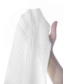 SHEIN LUNE Solid Ribbed Knit Tank Top - White - View 8