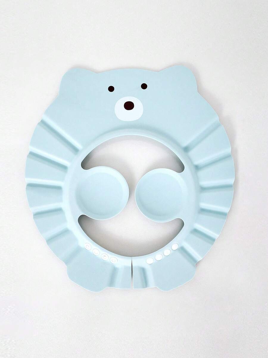 Baby Cartoon Bear Design Waterproof Cute Hair Washing Cap - Blue - View 1
