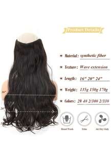 4 Stücke schokoladenbraune lockige Clip-In Haarverlängerungen, wellige synthetische Haarverlängerungen, in verschiedenen Größen erhältlich, für Frauen und Mädchen - Schokoladenbraun - View 5