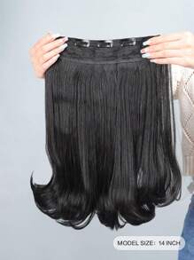 夾片短卷合成纖維接髮 - 黑色 - 查看 2