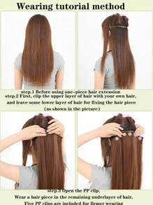 夾片短卷合成纖維接髮 - 黑色 - 查看 6