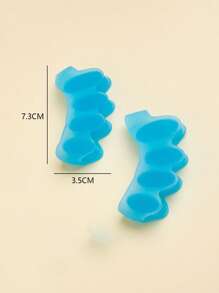 1 Cặp dụng cụ tách ngón tay bằng silicon màu xanh, rất mềm, kích thước dành cho cả nam và nữ - Màu xanh lam - Xem 5