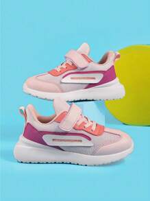 Girls Color Block Breathable Hook-and-loop Fastener Giày chạy bộ ngoài trời - Nhiều màu - Xem 1