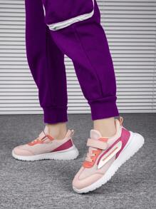 Girls Color Block Breathable Hook-and-loop Fastener Giày chạy bộ ngoài trời - Nhiều màu - Xem 2