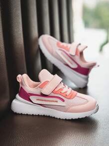 Girls Color Block Breathable Hook-and-loop Fastener Giày chạy bộ ngoài trời - Nhiều màu - Xem 5