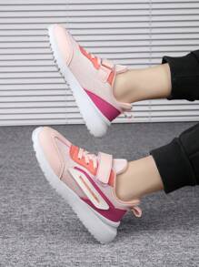 Girls Color Block Breathable Hook-and-loop Fastener Giày chạy bộ ngoài trời - Nhiều màu - Xem 6