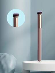 Pincel suave de color rosa para uso diario, portátil, para base, corrector, rubor, contorno, rubor, bronceador, polvos, base, rubor