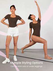GLOWMODE FeatherFit™ Prima Ballerina 2-in-1 Bodysuit - Cinnamoninspiration - View 6