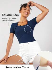 GLOWMODE FeatherFit™ Ballerina 2 trong 1 Áo liền quần chặt - Màu xanh hải quân - Xem 4