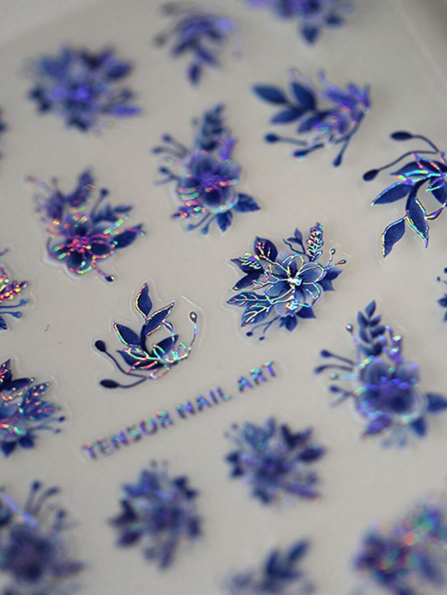 1 tờ giấy dán móng tay họa tiết hoa cho móng acrylic, trang trí móng tay cho nữ, dụng cụ tự làm móng, phụ kiện làm móng. - Nhiều màu - Xem 1