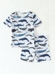 Bộ đồ ngủ bé trai mới biết đi - Màu xanh nhạt - Xem 1