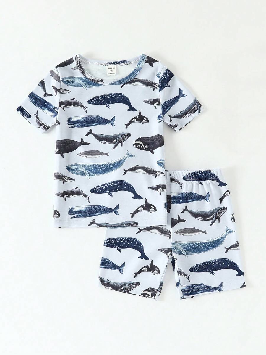 Bộ đồ ngủ bé trai mới biết đi - Màu xanh nhạt - Xem 1