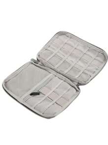 1 件尼龙表带收纳盒表带数据线旅行便携式收纳包智能手表腕带收纳袋盒多功能手表收纳盒兼容 Apple 表带、耳机、数据线充电器、珠宝、化妆品其他配件包盒 - 灰色 - 查看 6