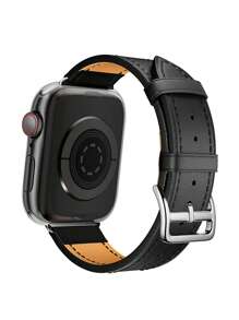 1入組黑色45/49/38/40/41/42/44mmPU聚氨酯錶帶,適用於Apple WatchUltra/SE/8/7/6/5/4/3/2/1 - 黑色 - 查看 1