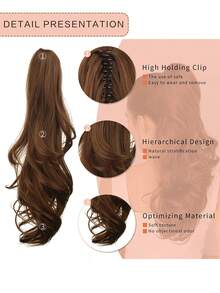 Phần mở rộng tóc tổng hợp sóng cơ thể trung bình - màu nâu - Xem 3