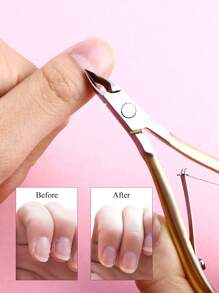 1pc Stainless Steel Nail Clipper - Gold - View 1