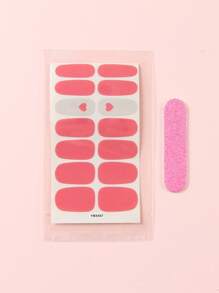 14pcs Nail Patches & 1pc Nail File, Suitable For Women - Multicolor - View 2