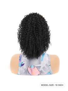 短卷馬尾合成纖維接髮 - 黑色 - 查看 2