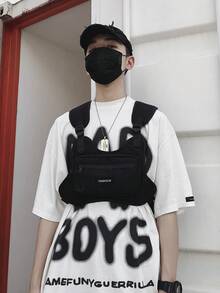 Fashion Men And Women Chest Bag Vest Bag, For Outdoor Travel Bag - Black - View 3