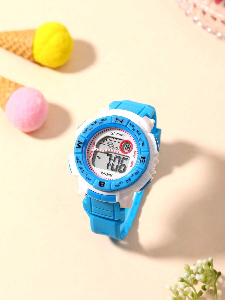 1入組女性藍色的熱塑性聚氨酯帶運動圓形錶盤數字適用於日常生活 - 藍色 - 查看 1