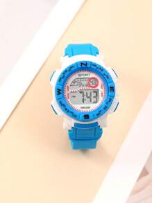 1入組女性藍色的熱塑性聚氨酯帶運動圓形錶盤數字適用於日常生活 - 藍色 - 查看 4