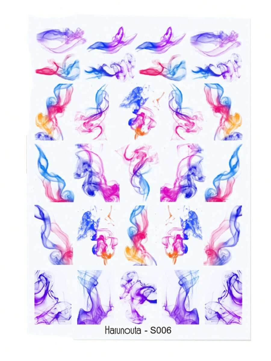 1張線條圖案美甲貼紙 - 紫丁香色 - 查看 1