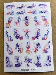 1張線條圖案美甲貼紙 - 紫丁香色 - 查看 4