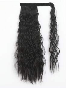 Long Curly Ponytail Synthetic Hair Extension - Black - View 5