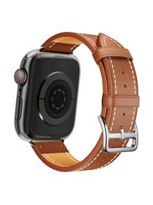 1pc Unisex Apple Business Style PU Leather Watch Band, Compatible With Apple Watch 45/49/38/40/41/42/44/46mm, Compatible With Apple Watch Series Ultra/SE/1-10