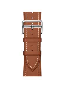 1pc Unisex Apple Business Style PU Leather Watch Band, Compatible With Apple Watch 45/49/38/40/41/42/44/46mm, Compatible With Apple Watch Series Ultra/SE/1-10