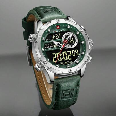 NAVIFORCE 男士防水圆形指针石英表，作为送给返校学生的礼物