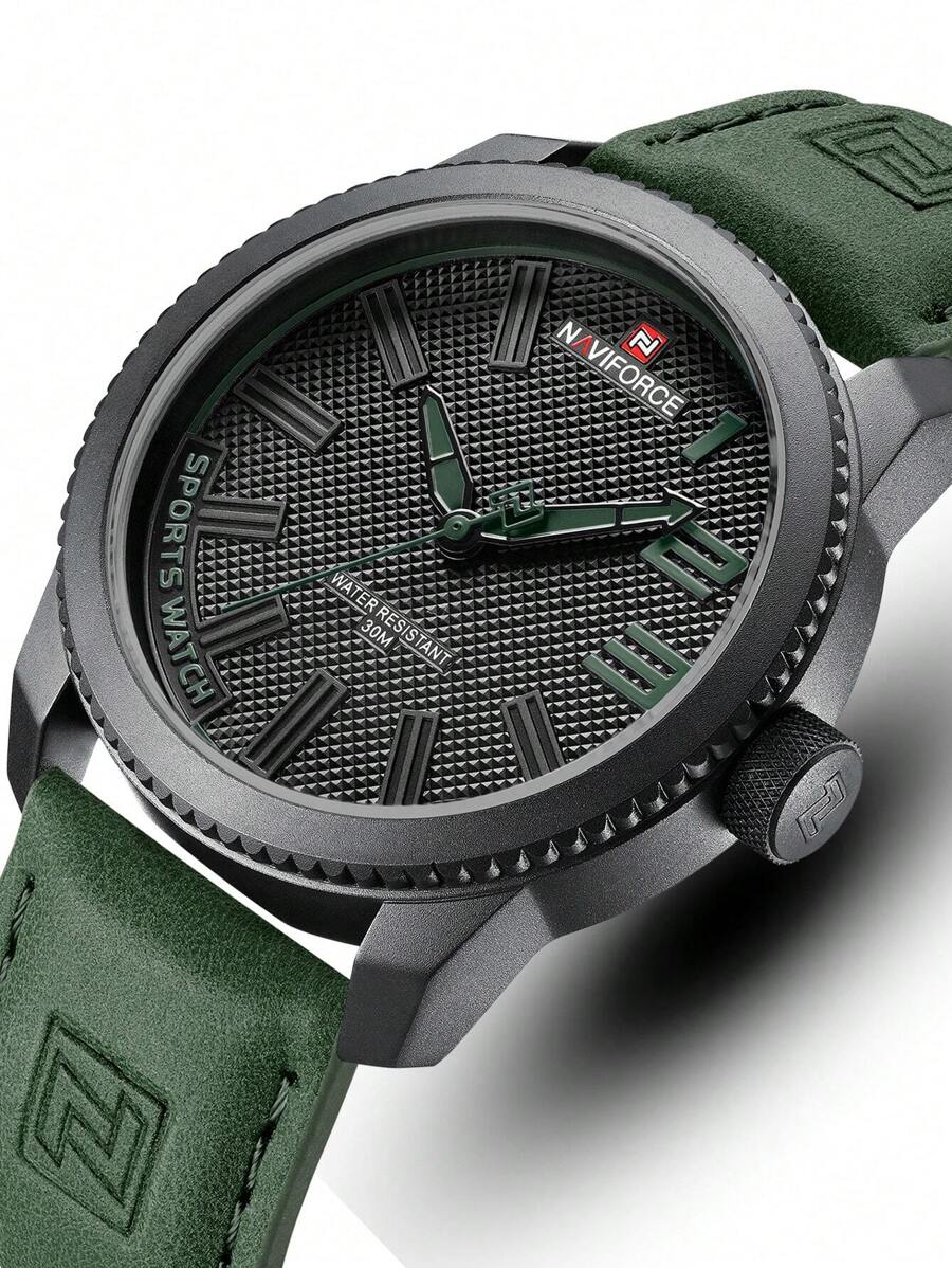 NAVIFORCE Reloj de cuarzo con puntero redondo y fecha como regalo para padres de estudiantes que regresan a la escuela