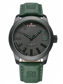 NAVIFORCE Reloj de cuarzo con puntero redondo y fecha como regalo para padres de estudiantes que regresan a la escuela - Verde - Ver 4