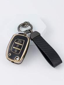 1pc Car Key Case Compatible With Hyundai, Key Fob Cover - Multicolor - View 5