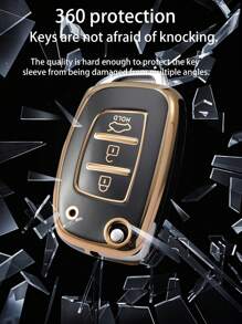 1pc Car Key Case Compatible With Hyundai, Key Fob Cover - Multicolor - View 6
