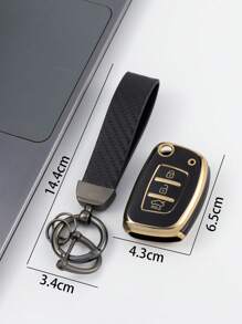 1pc Car Key Case Compatible With Hyundai, Key Fob Cover - Multicolor - View 8