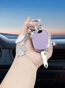 1入組車鑰匙殼兼容東風,鑰匙表袋用鏈條或絲帶連接到馬甲懷錶套 - 紫色 - 查看 2