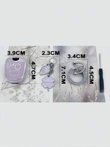 1入組車鑰匙殼兼容東風,鑰匙表袋用鏈條或絲帶連接到馬甲懷錶套 - 紫色 - 查看 3