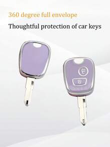 1入組車鑰匙殼兼容東風,鑰匙表袋用鏈條或絲帶連接到馬甲懷錶套 - 紫色 - 查看 7