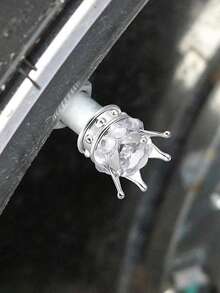 4 piezas Tapa de válvula de neumático de automóvil con diamante de imitación en forma de corona - Blanco - Ver 2