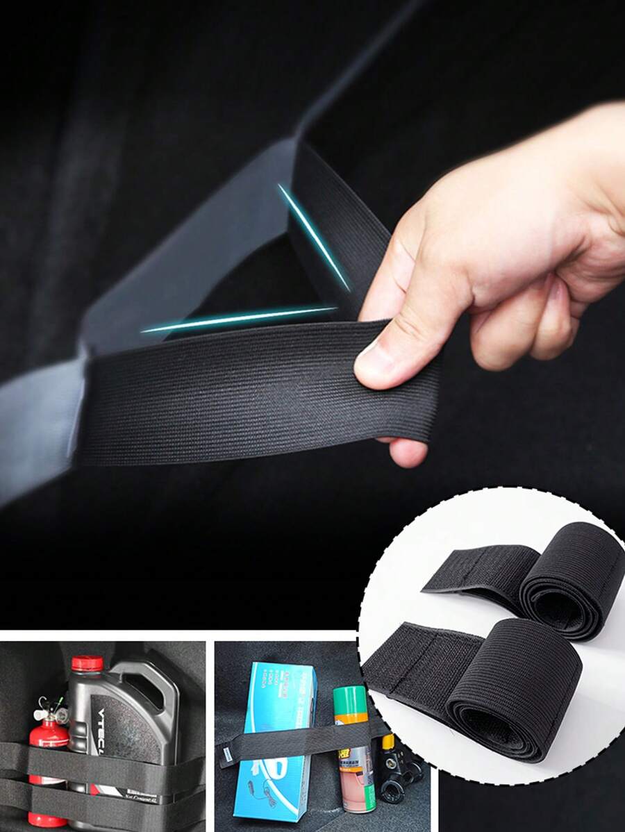 1入組車用後備箱勾環收納帶 - 黑色 - 查看 1