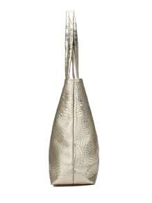 女士托特包PU皮革拉鍊素色金色適用於日常 - 金色 - 查看 3