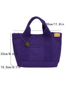 極簡雙把手方包雙把手紫色 - 紫色 - 查看 8