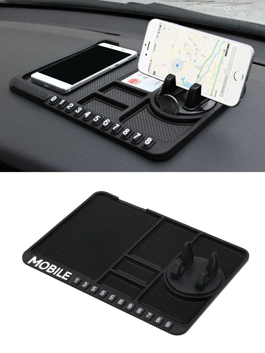 4 In 1 Rubber Car Anti-slip Mat - Black - View 1