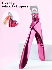 1 st nagelklippare, nageltillbehör, nagelverktyg, nagelkonstverktyg, skolstart, naglar, nagelverktyg för press-on-naglar, manikyr och pedikyrverktyg - Skrikrosa - Visa 2
